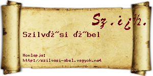 Szilvási Ábel névjegykártya